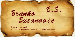 Branko Šutanović vizit kartica
